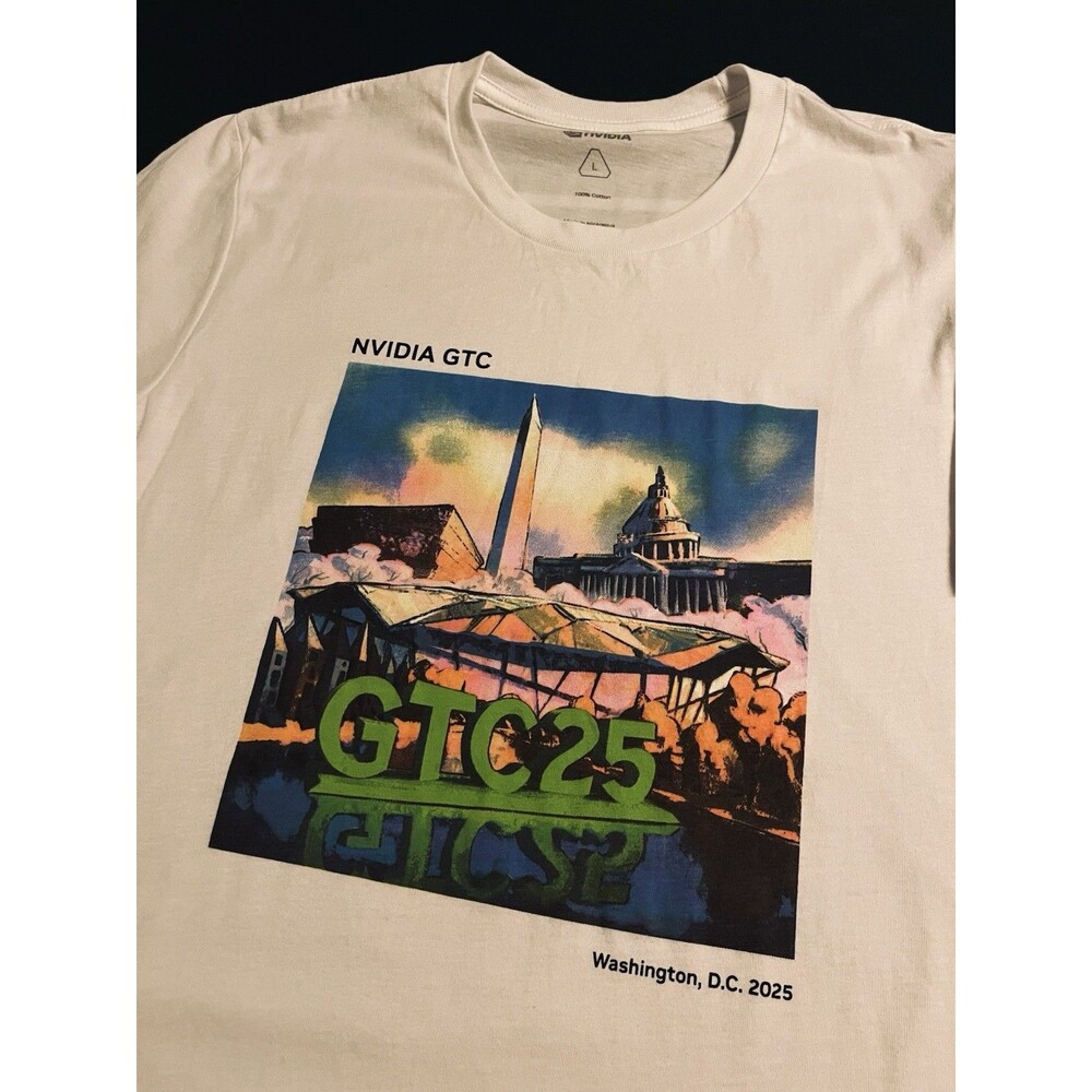 New NVIDIA 2025 GTC Technology Conference GPU Washington T-Shirt Large AI Data